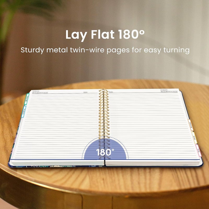 Taja Large Spiral Lined Notebooks for Work with Removable Dividers & Tabs, 8.5"x11" Pretty Hardcover 5 Subject Notebook Journal for Women, College Ruled, Perfect for Study & Office Organization, 280 Pages,Midnight Cranes - Image 5